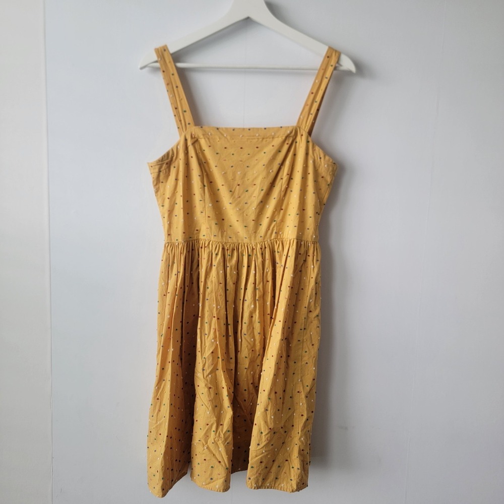 Gypsies and Moondust Womens Sundress Yellow Tank dress size M Dot Detail